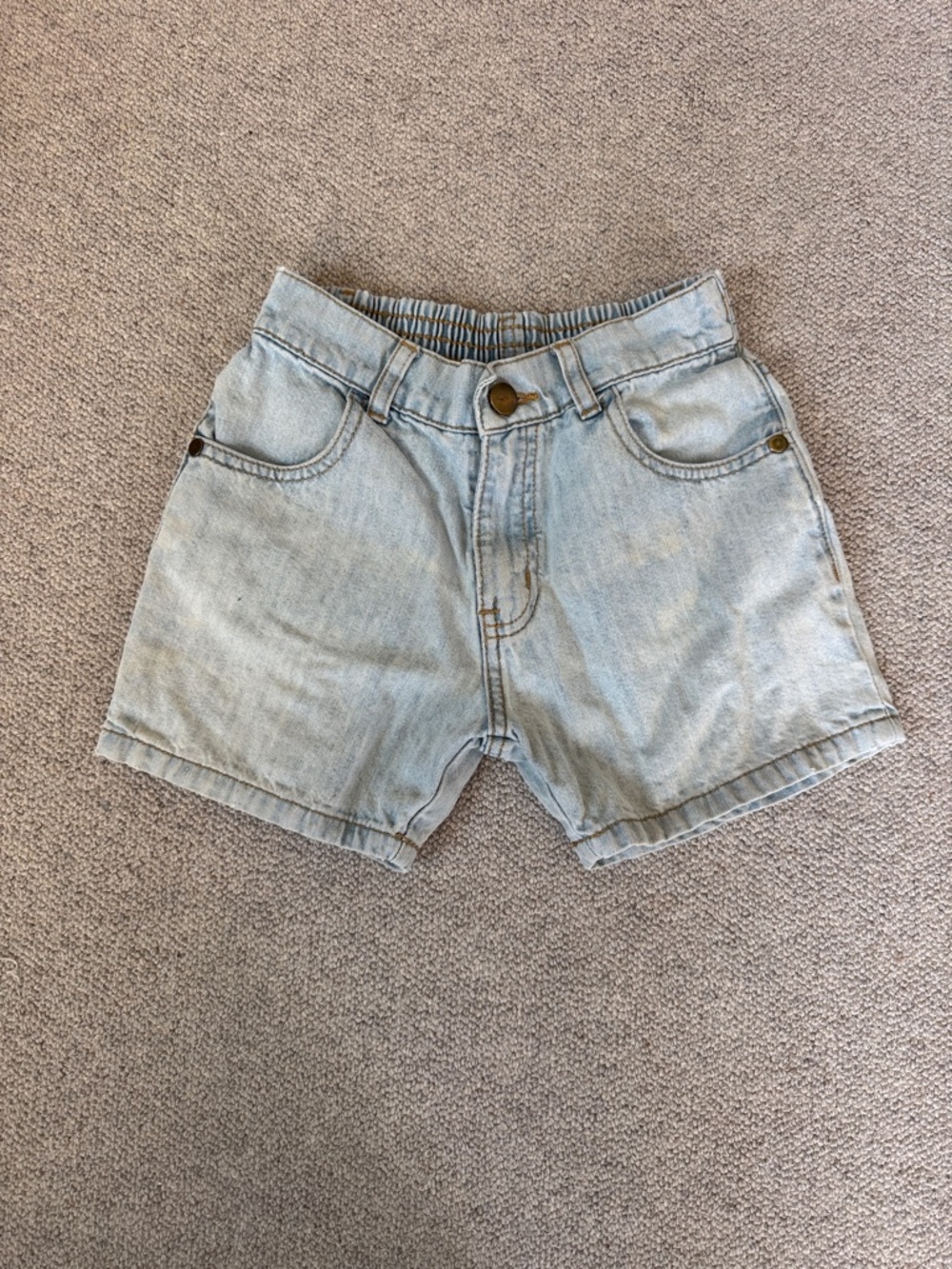 Light Wash Denim Kids' Shorts with Elastic Back Waist